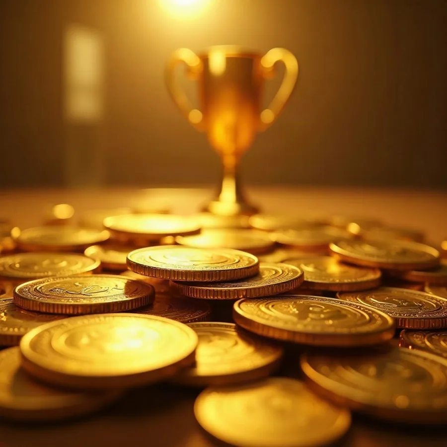 arany érmék halma, amely a big win és jackpot nyereményt szimbolizálja